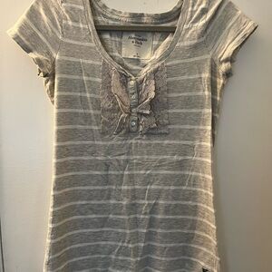 Abercrombie & Fitch Gray Striped Women's Top